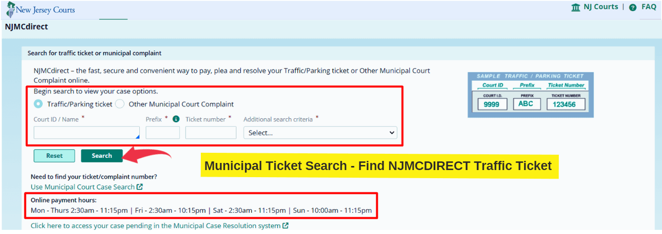 Municipal Ticket Search - Find NJMCDIRECT Traffic Ticket